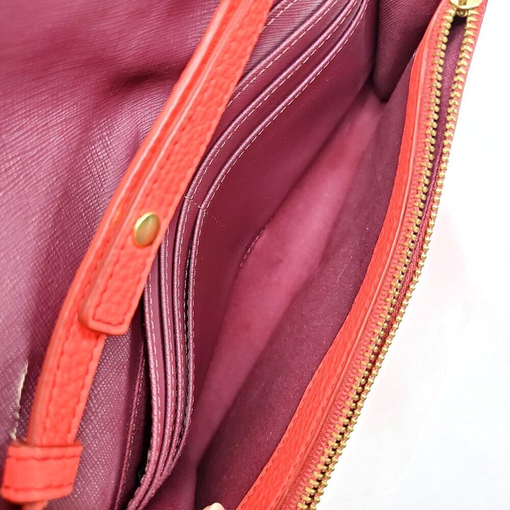 Fossil Margot Crossbody Coral Leather Bag With Adjustable Strap & Gold Hardware - Picture 9 of 10